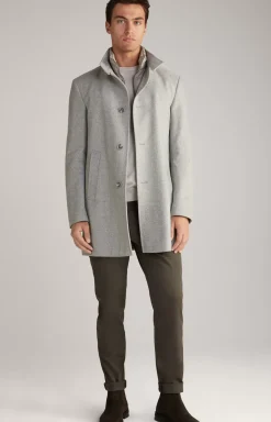 Hot JOOP! Maico Coat in a Light Beige Pattern patterned light grey