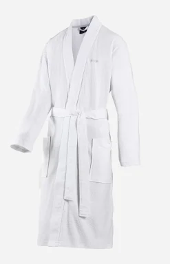 JOOP! Men's UNI-PIQUÉ Bathrobe in white
