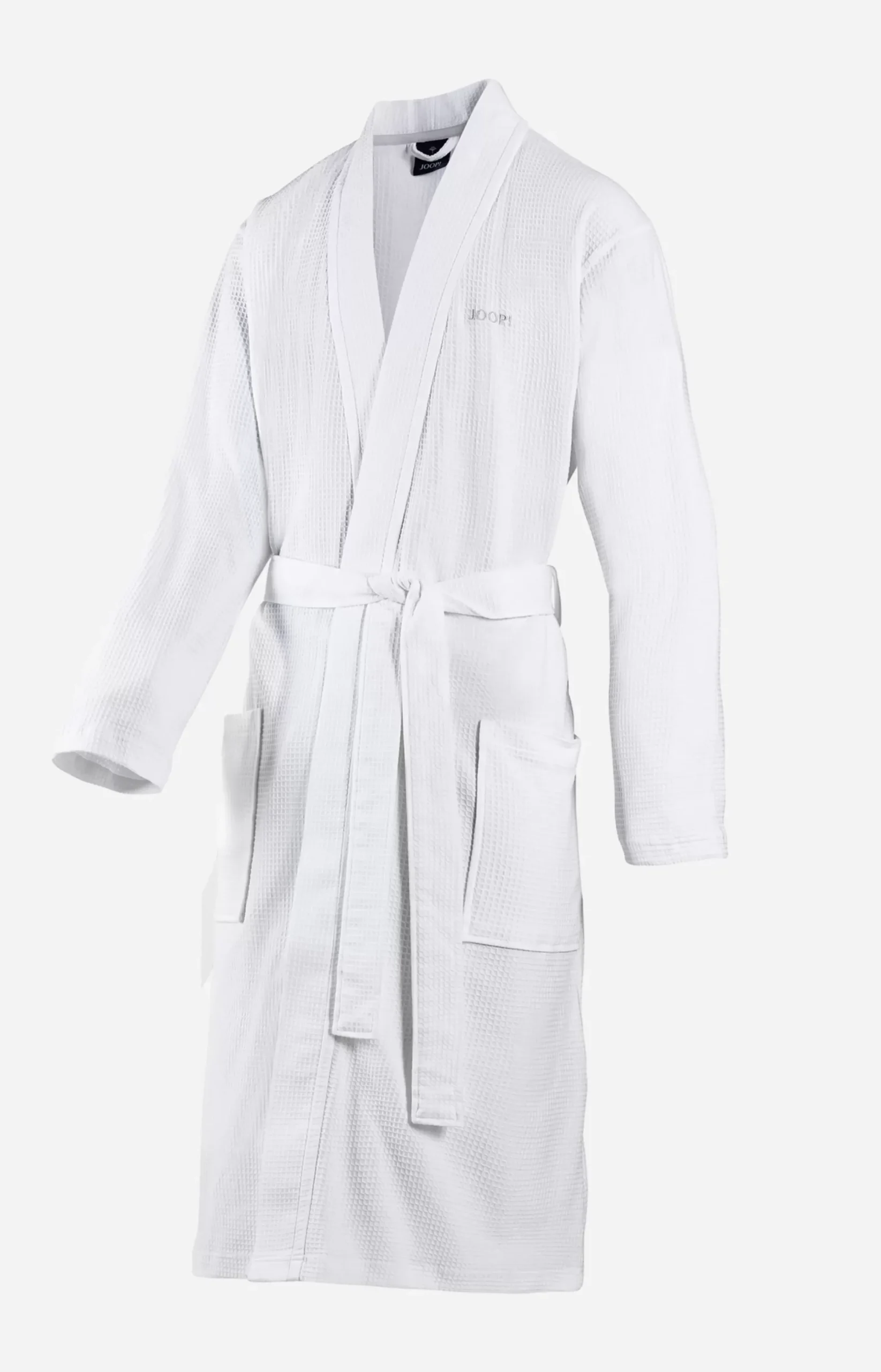 JOOP! Men's UNI-PIQUÉ Bathrobe in white