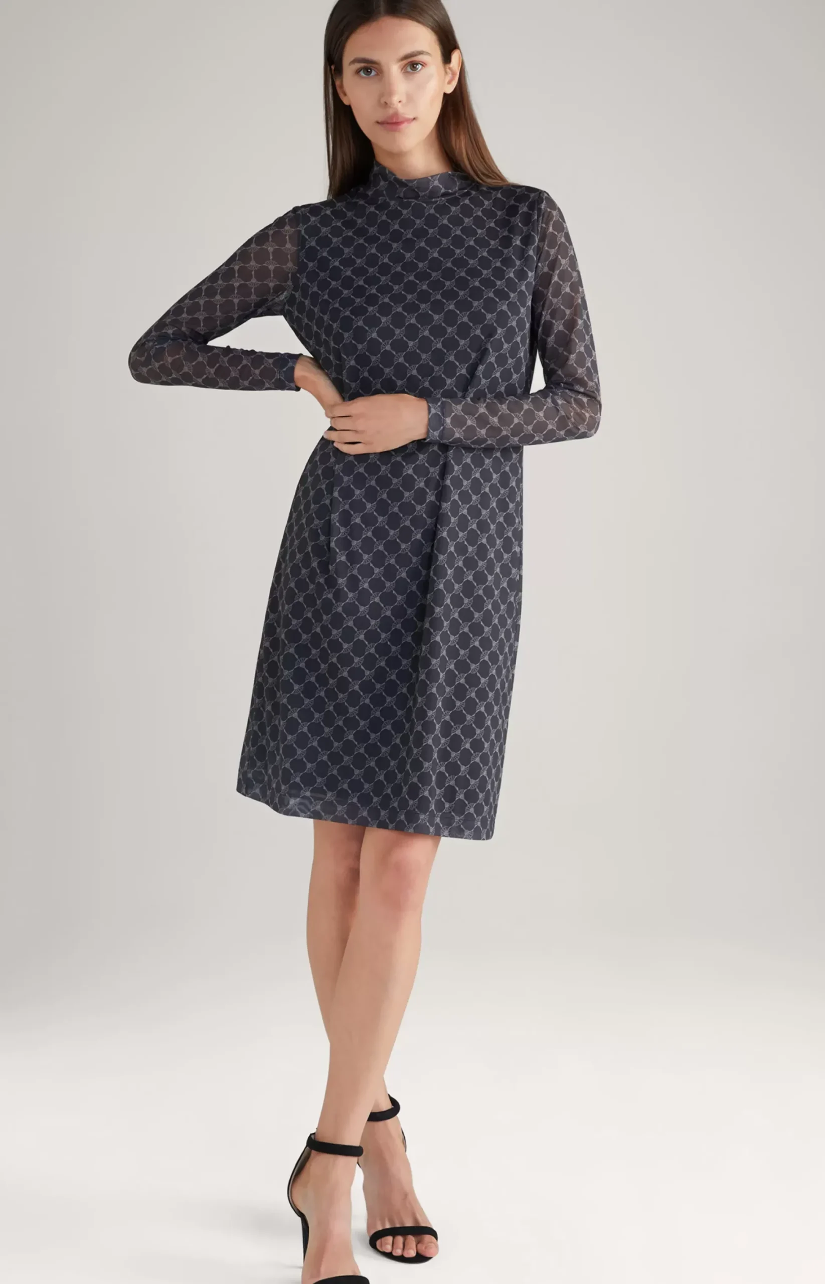 Hot JOOP! Mesh Dress in a Grey Pattern grey patterned