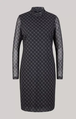 Hot JOOP! Mesh Dress in a Grey Pattern grey patterned