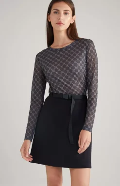 JOOP! Mesh Long Sleeved Shirt in a Grey Pattern grey patterned