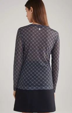 JOOP! Mesh Long Sleeved Shirt in a Grey Pattern grey patterned
