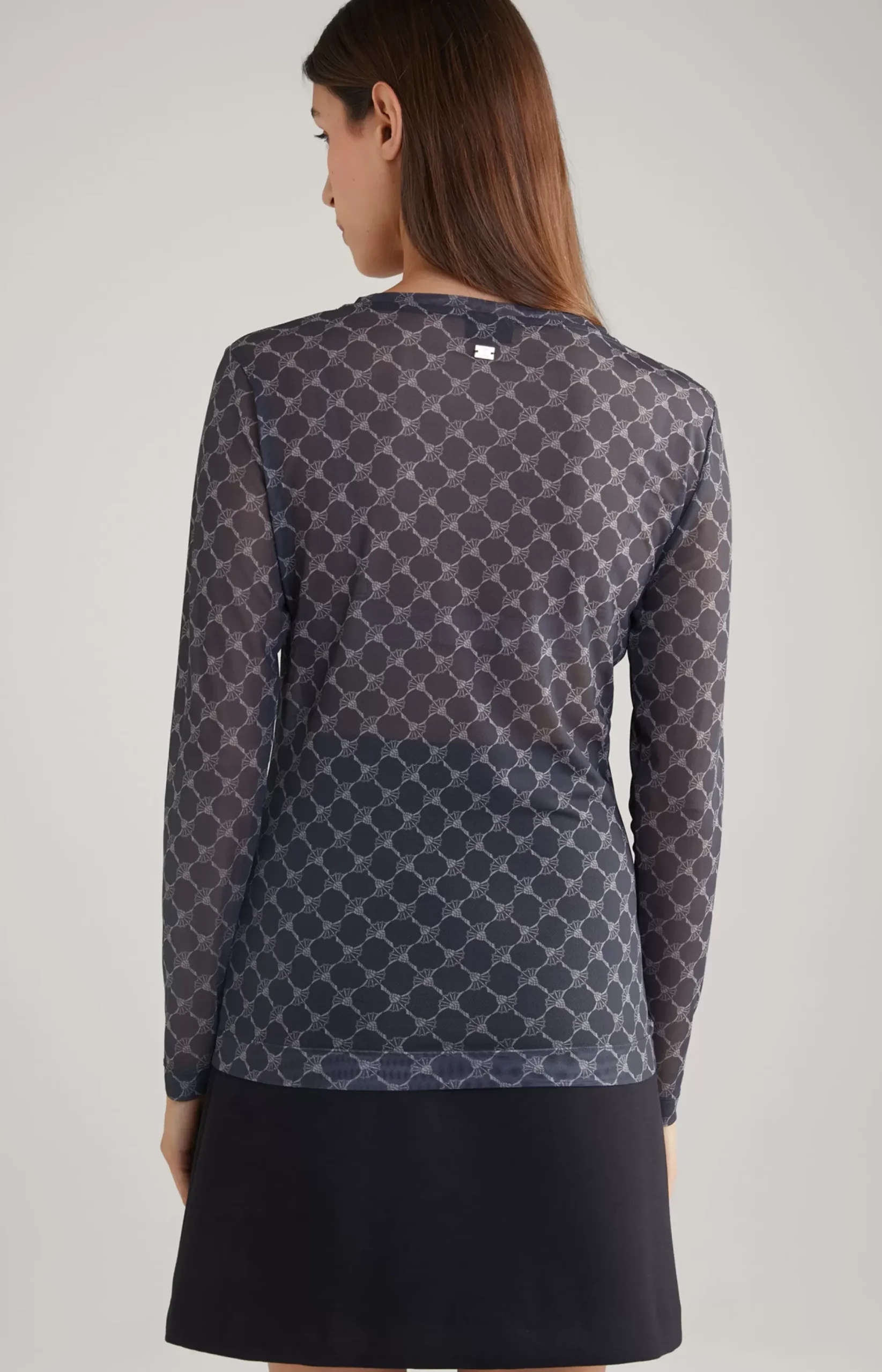 JOOP! Mesh Long Sleeved Shirt in a Grey Pattern grey patterned