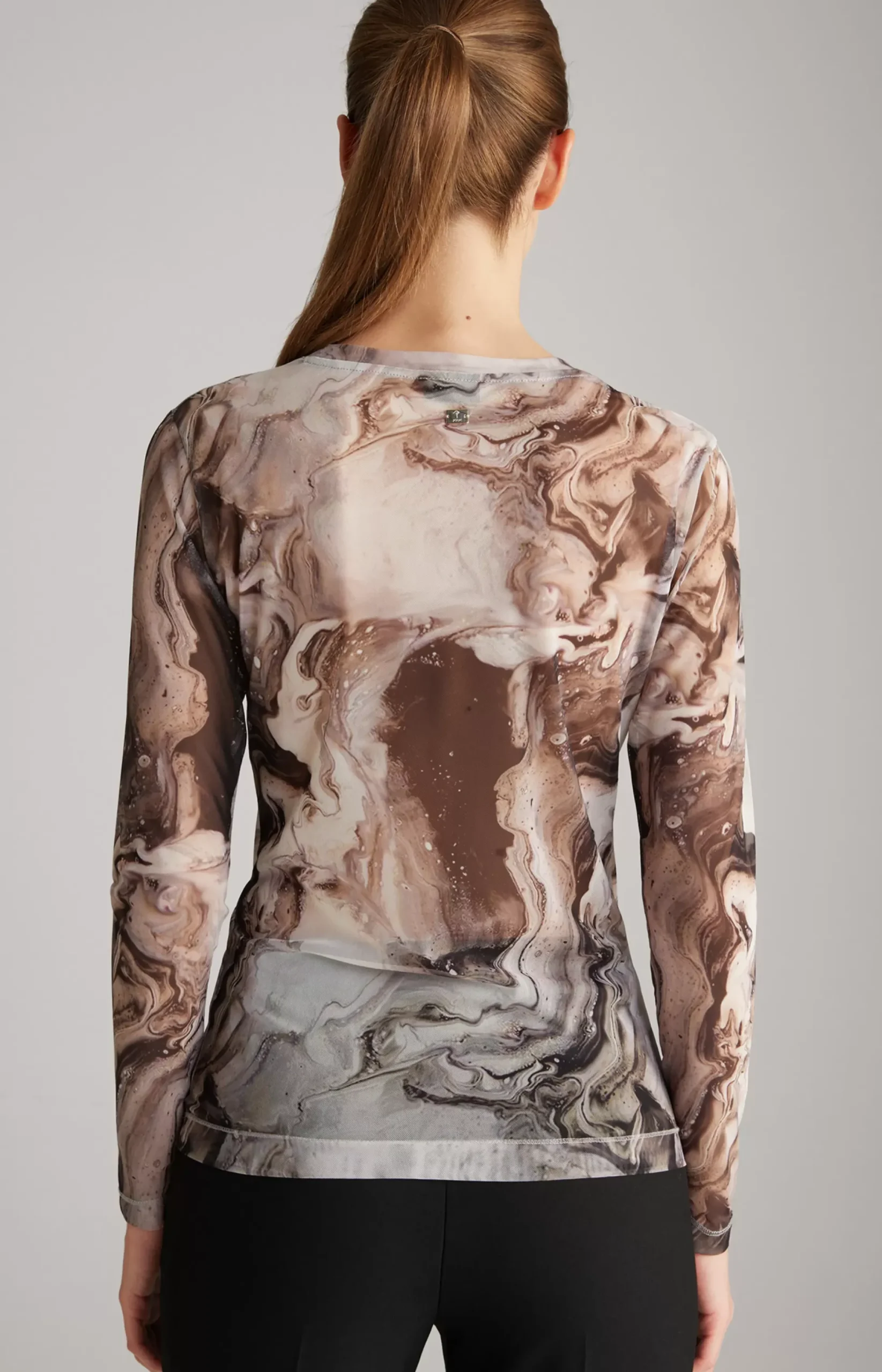 Outlet JOOP! Mesh Long-sleeved Shirt in off-white/black