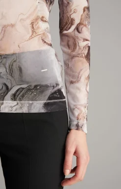 Outlet JOOP! Mesh Long-sleeved Shirt in off-white/black