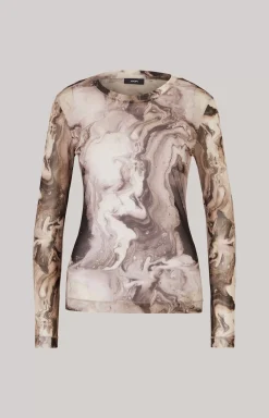 Outlet JOOP! Mesh Long-sleeved Shirt in off-white/black