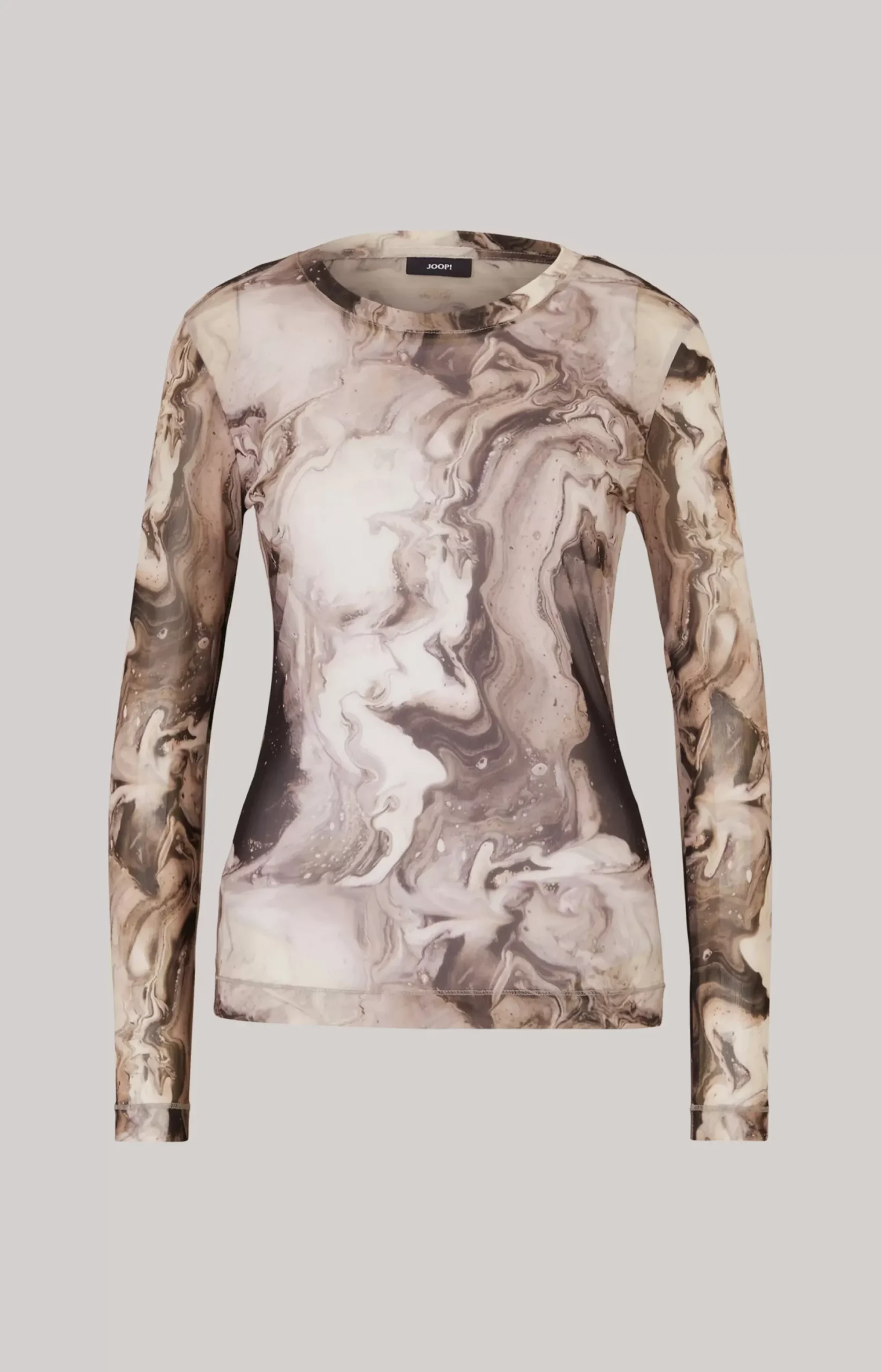 Outlet JOOP! Mesh Long-sleeved Shirt in off-white/black