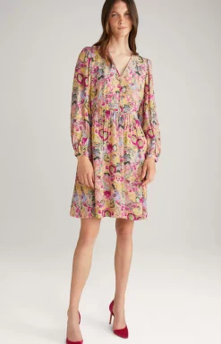 Outlet JOOP! Midi Dress in a Beige/Pink Pattern beige/pink patterned