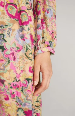 Outlet JOOP! Midi Dress in a Beige/Pink Pattern beige/pink patterned