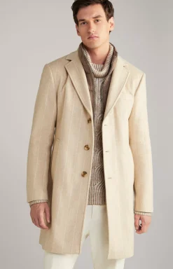 JOOP! Morris Coat in a Beige Stripe striped beige