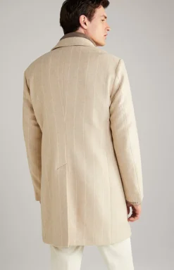 JOOP! Morris Coat in a Beige Stripe striped beige
