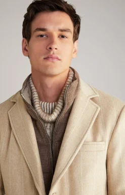 JOOP! Morris Coat in a Beige Stripe striped beige