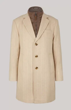 JOOP! Morris Coat in a Beige Stripe striped beige