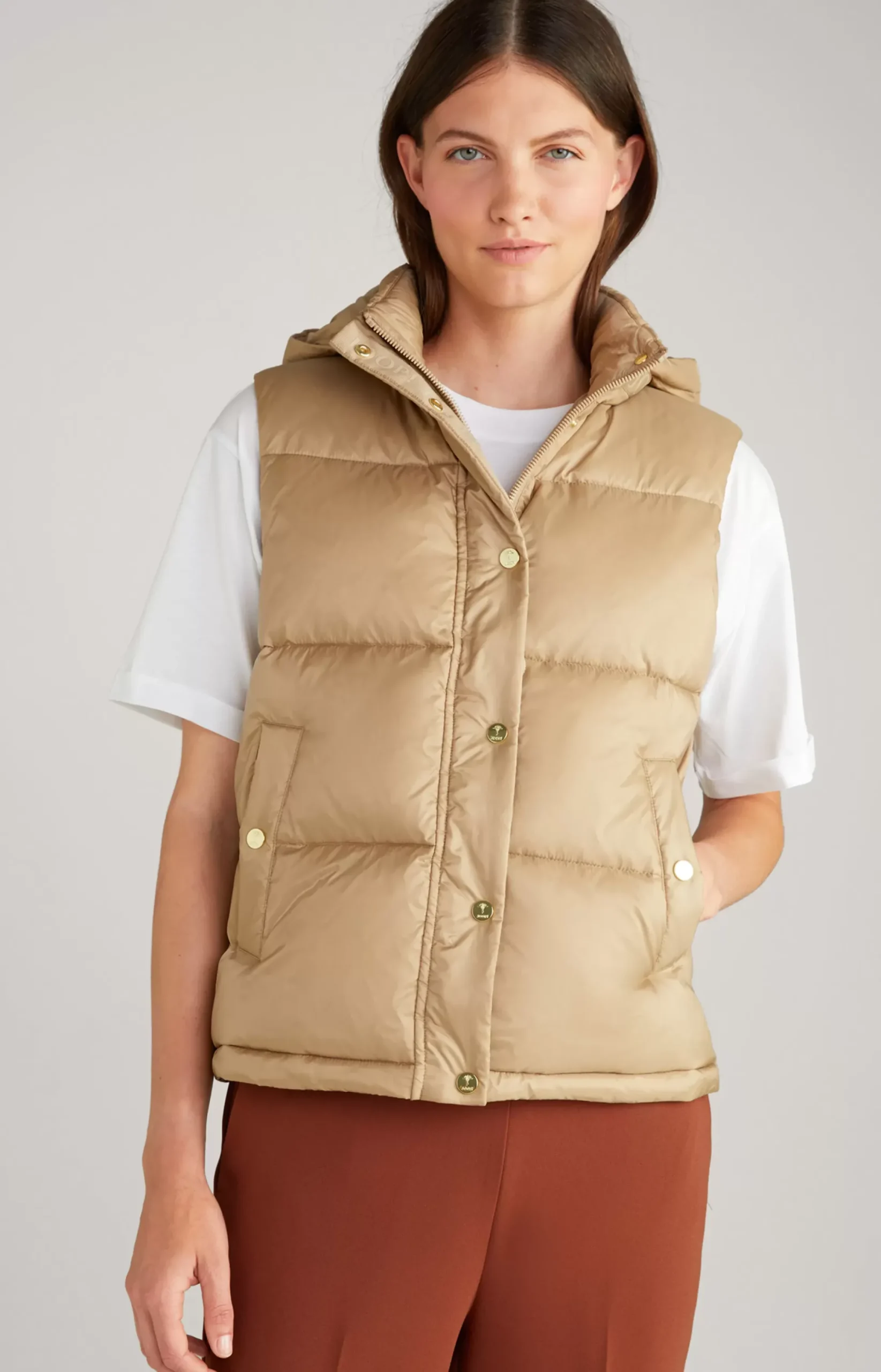JOOP! Nylon Quilted Waistcoat in beige