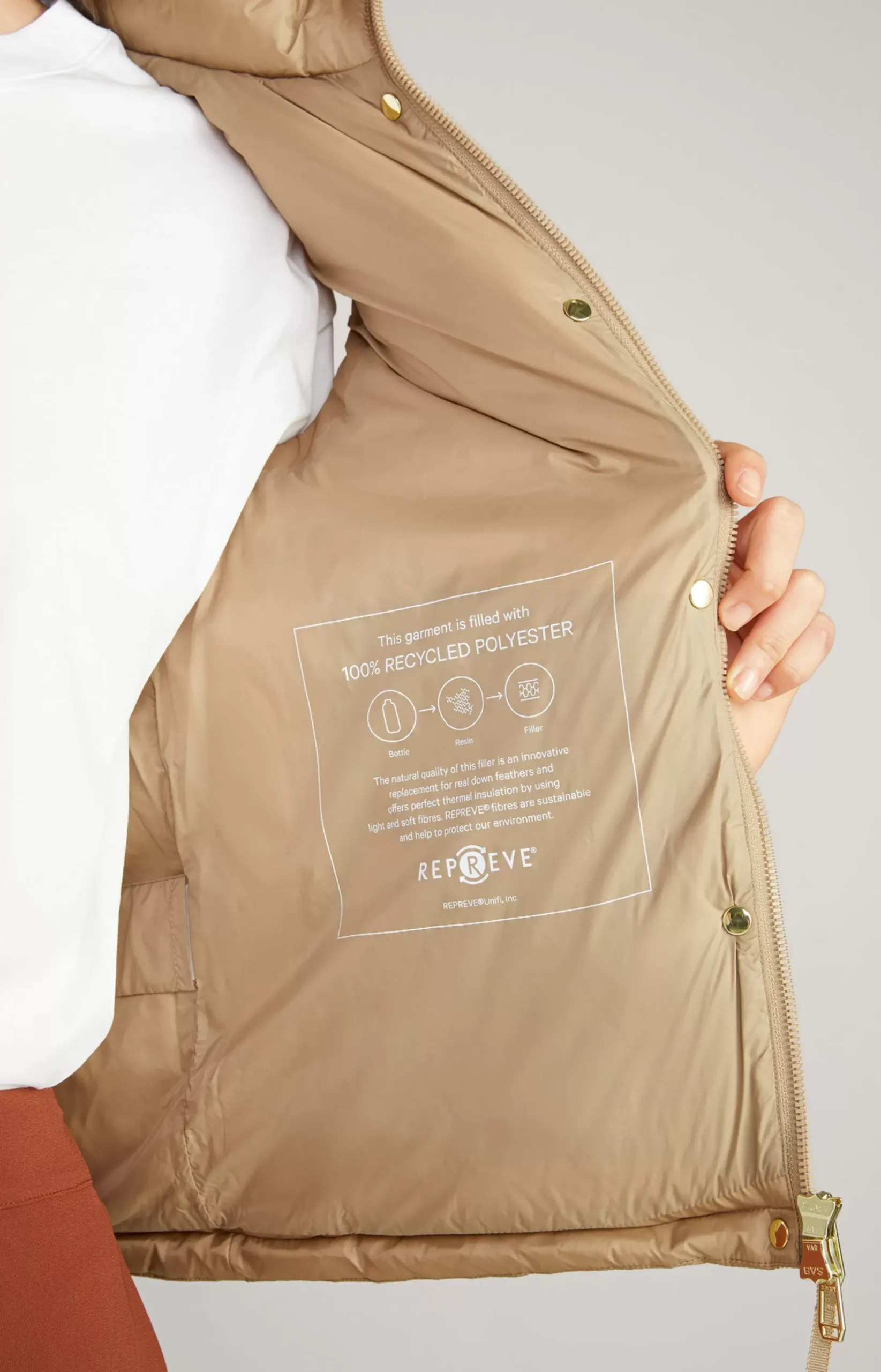 JOOP! Nylon Quilted Waistcoat in beige