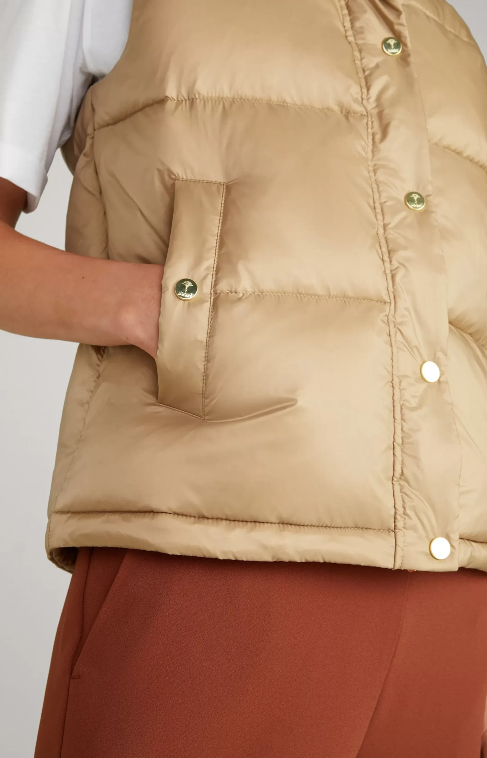 JOOP! Nylon Quilted Waistcoat in beige