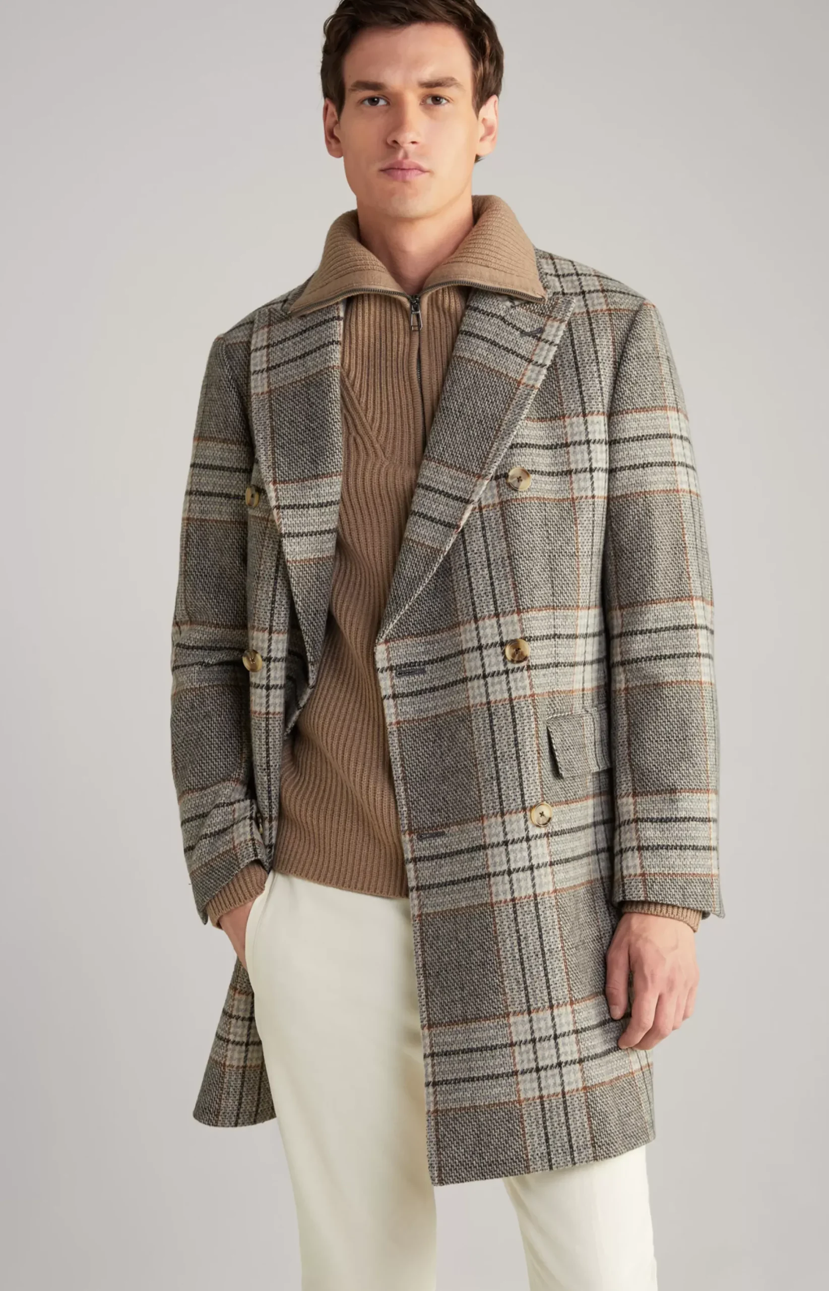 New JOOP! Opoldo coat in a grey pattern grey patterned