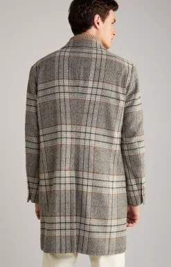 New JOOP! Opoldo coat in a grey pattern grey patterned
