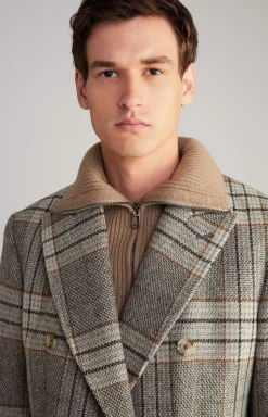 New JOOP! Opoldo coat in a grey pattern grey patterned