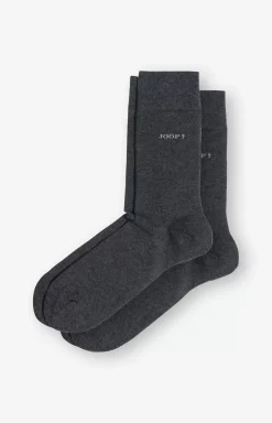 JOOP! 2-pack finest organic cotton socks in dark grey stripes black 1