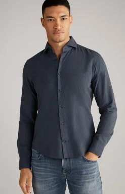 Outlet JOOP! Pai Cotton Shirt in Dark Blue Marl dark blue melange
