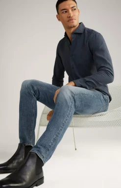 Outlet JOOP! Pai Cotton Shirt in Dark Blue Marl dark blue melange