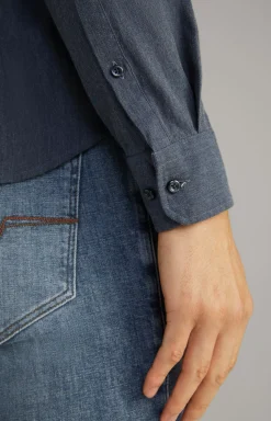 Outlet JOOP! Pai Cotton Shirt in Dark Blue Marl dark blue melange