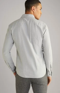 Online JOOP! Pai Cotton Shirt in Light Grey Marl light grey flecked