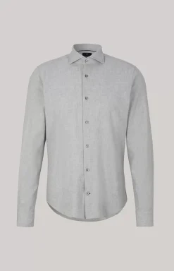 Online JOOP! Pai Cotton Shirt in Light Grey Marl light grey flecked