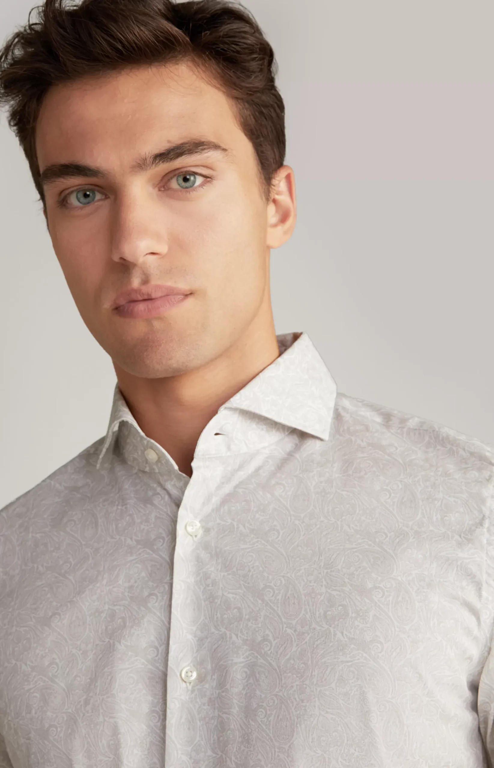 Clearance JOOP! Pai Shirt in a Light Brown Pattern light brown patterned