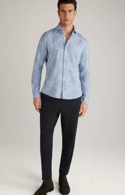 Outlet JOOP! Pai Wool Blend Shirt in a Blue Pattern blue patterned