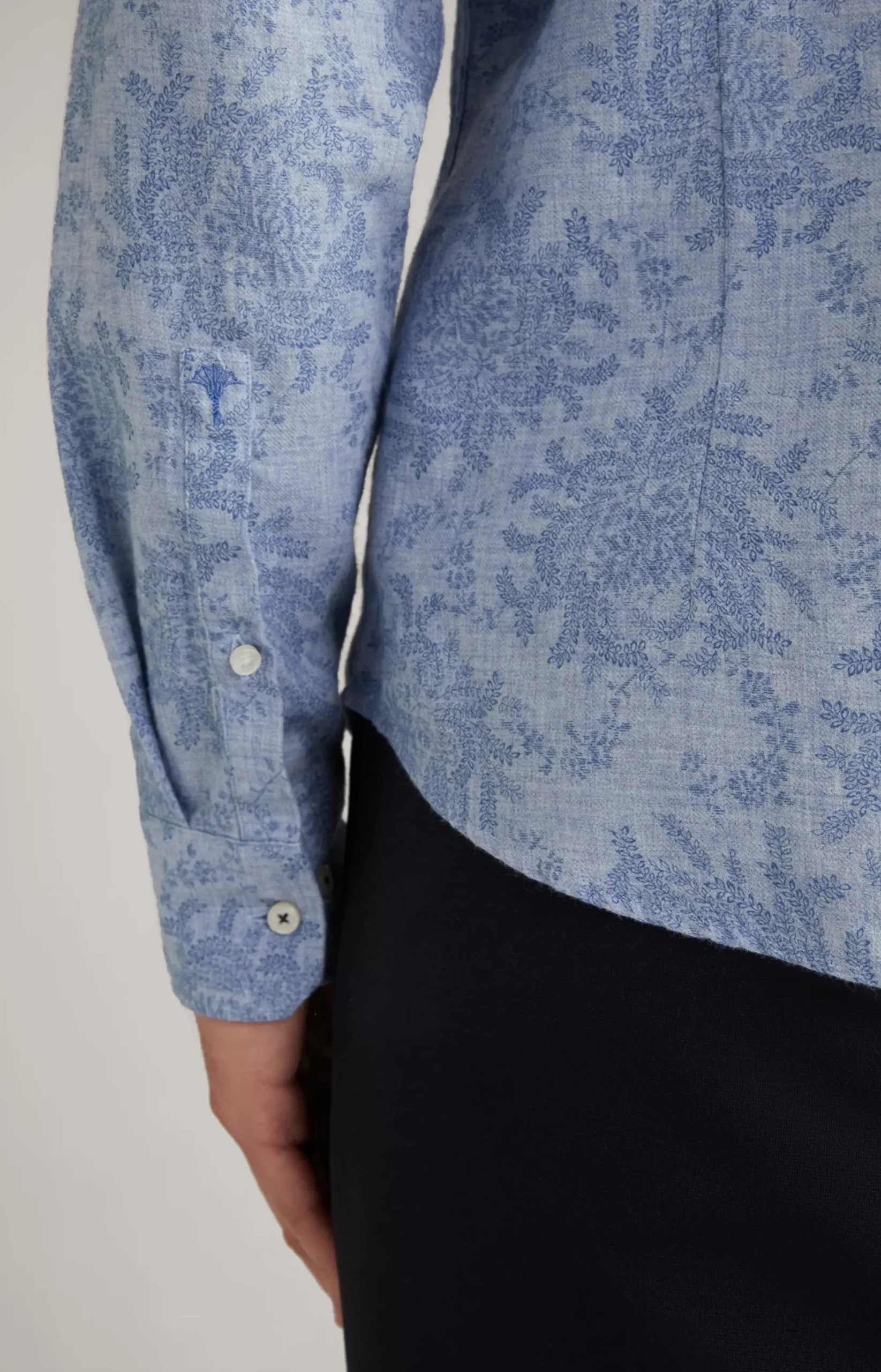 Outlet JOOP! Pai Wool Blend Shirt in a Blue Pattern blue patterned