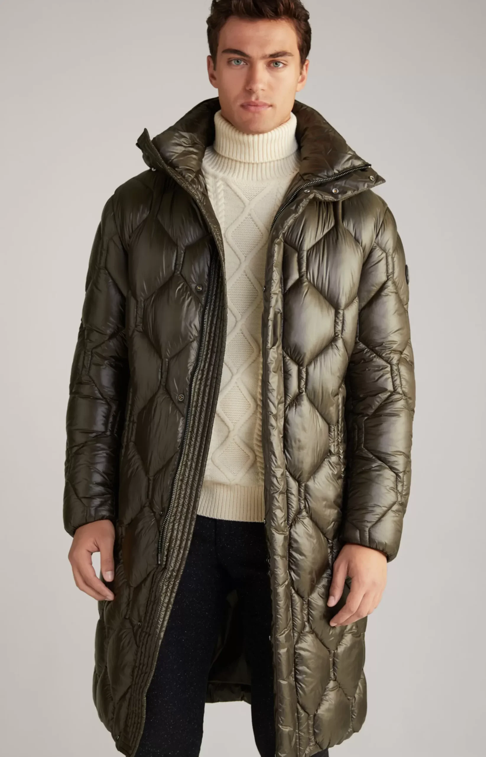 JOOP! Percy Quilted Coat in khaki