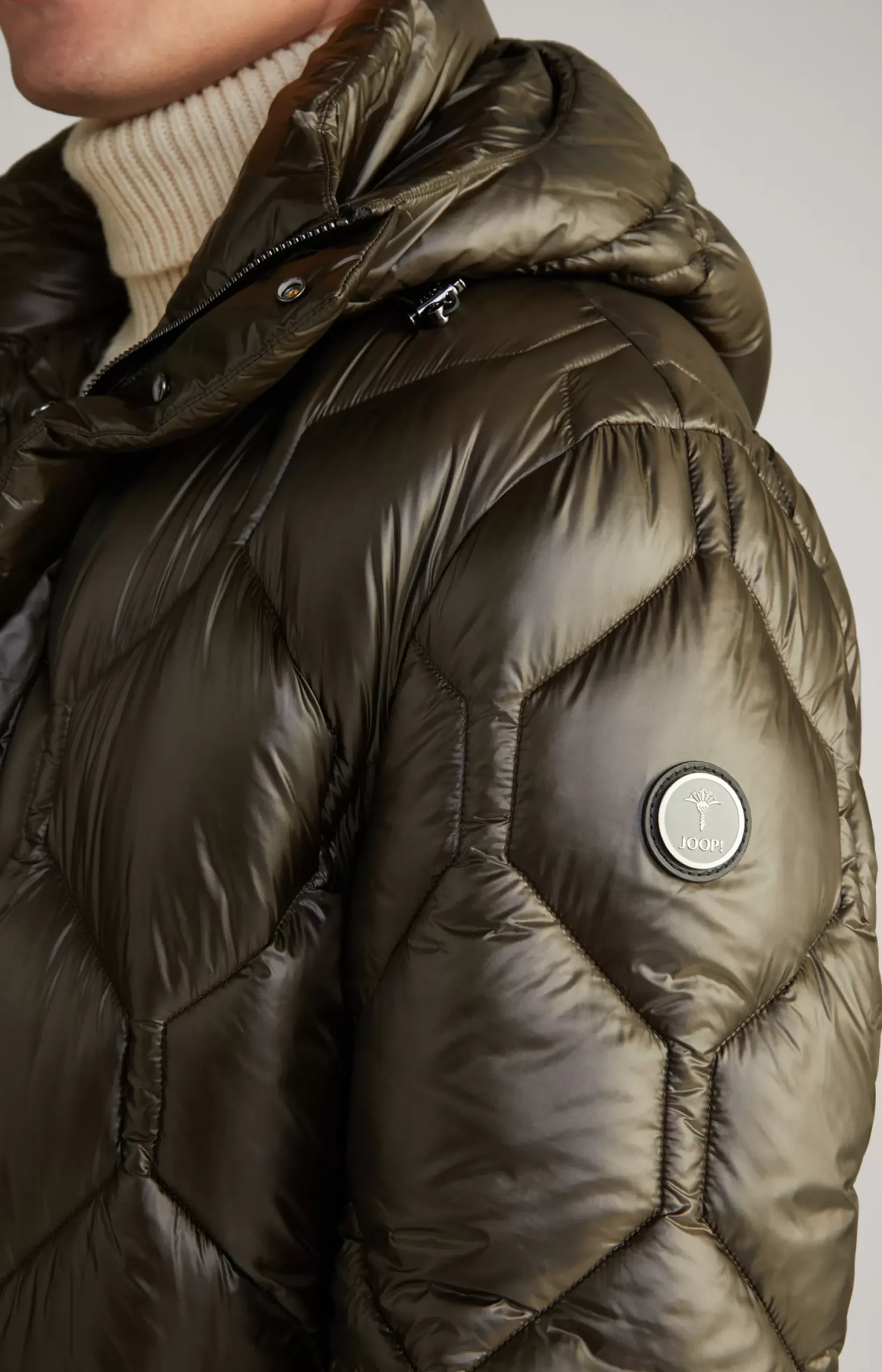 JOOP! Percy Quilted Coat in khaki