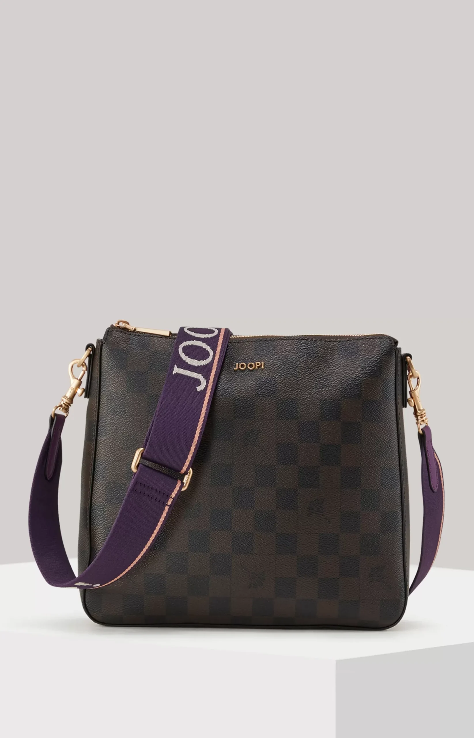 Clearance JOOP! Piazza Diletta Jasmina Shoulder Bag in Dark Brown and Purple dark brown/purple