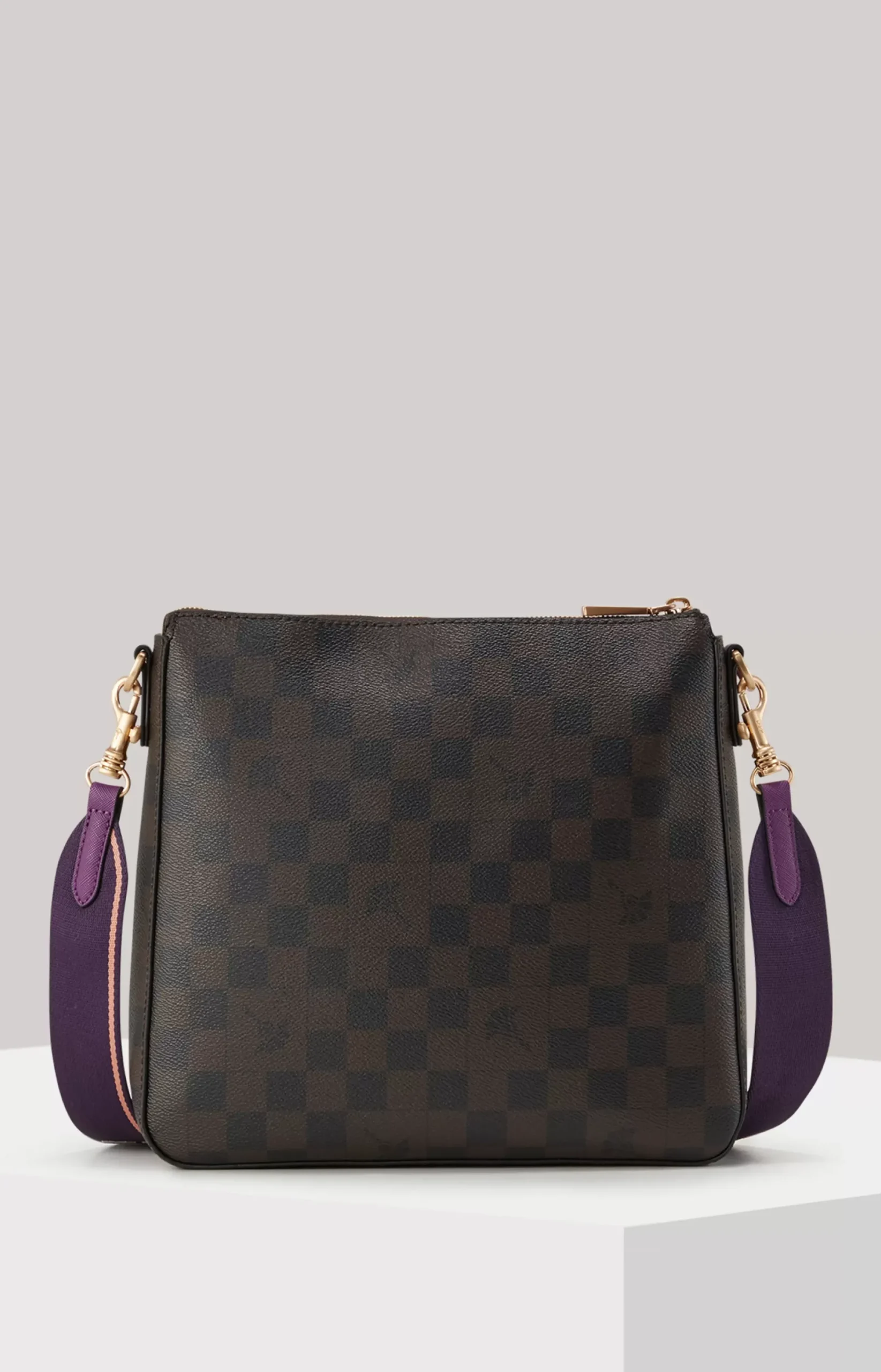 Clearance JOOP! Piazza Diletta Jasmina Shoulder Bag in Dark Brown and Purple dark brown/purple