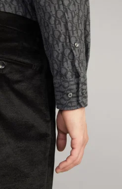 Outlet JOOP! Pit Cotton Shirt in Dark Grey, patterned patterned dark grey