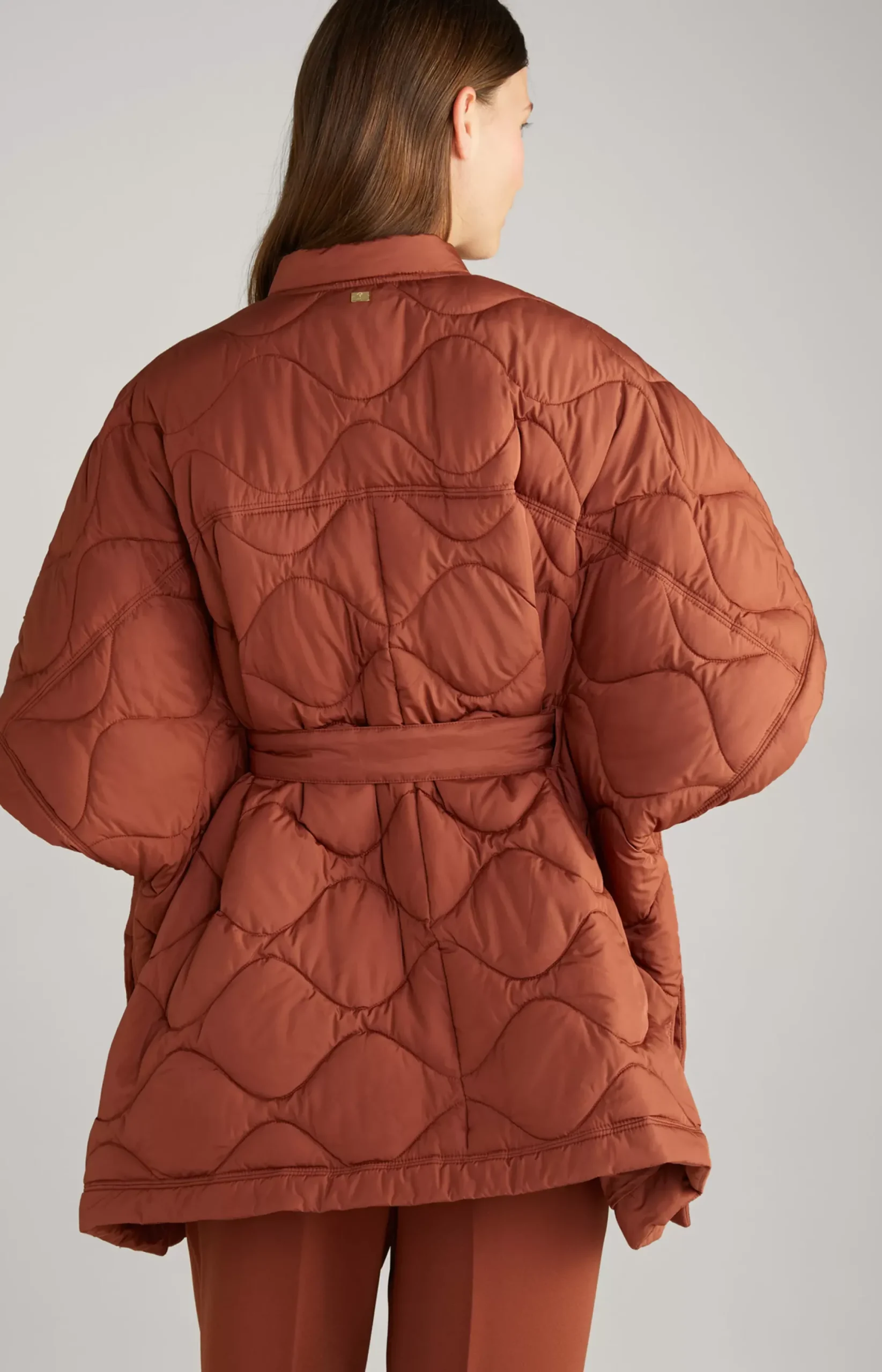Online JOOP! Quilted Cape Jacket in copper brown