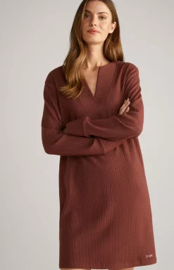 Discount JOOP! Ribbed Long Loungewear Shirt in coffee