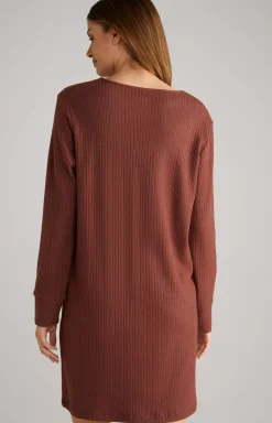 Discount JOOP! Ribbed Long Loungewear Shirt in coffee