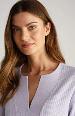 Clearance JOOP! Ribbed Long-Sleeve Loungewear Top in lavender