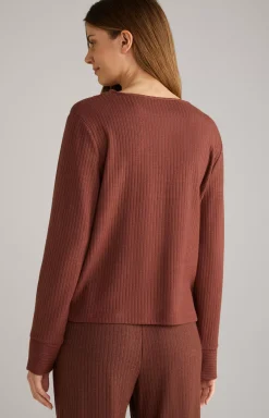 Hot JOOP! Ribbed Long-Sleeve Loungewear Top in coffee