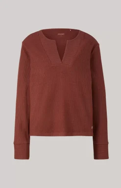 Hot JOOP! Ribbed Long-Sleeve Loungewear Top in coffee