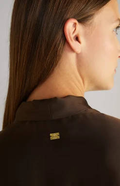 Discount JOOP! Satin Blouse in dark brown