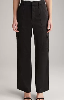 New JOOP! Satin Cargo Trousers in black