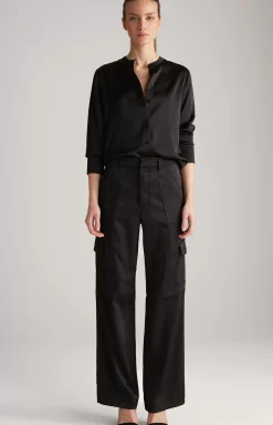 New JOOP! Satin Cargo Trousers in black