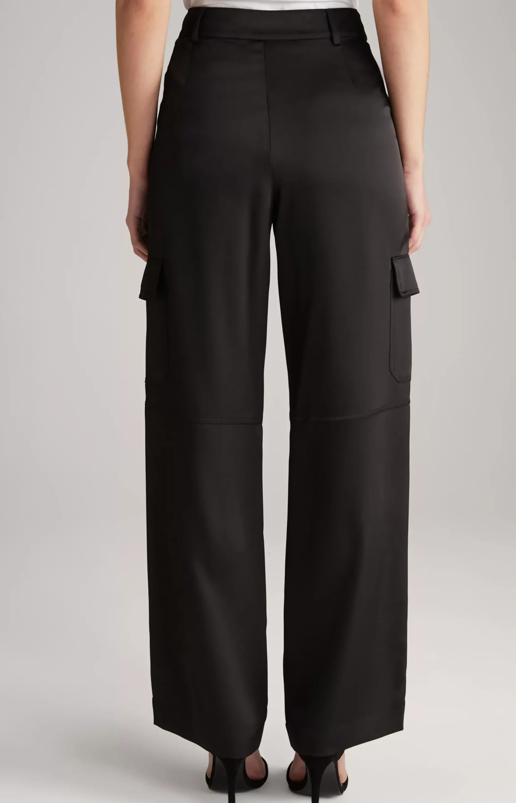 New JOOP! Satin Cargo Trousers in black