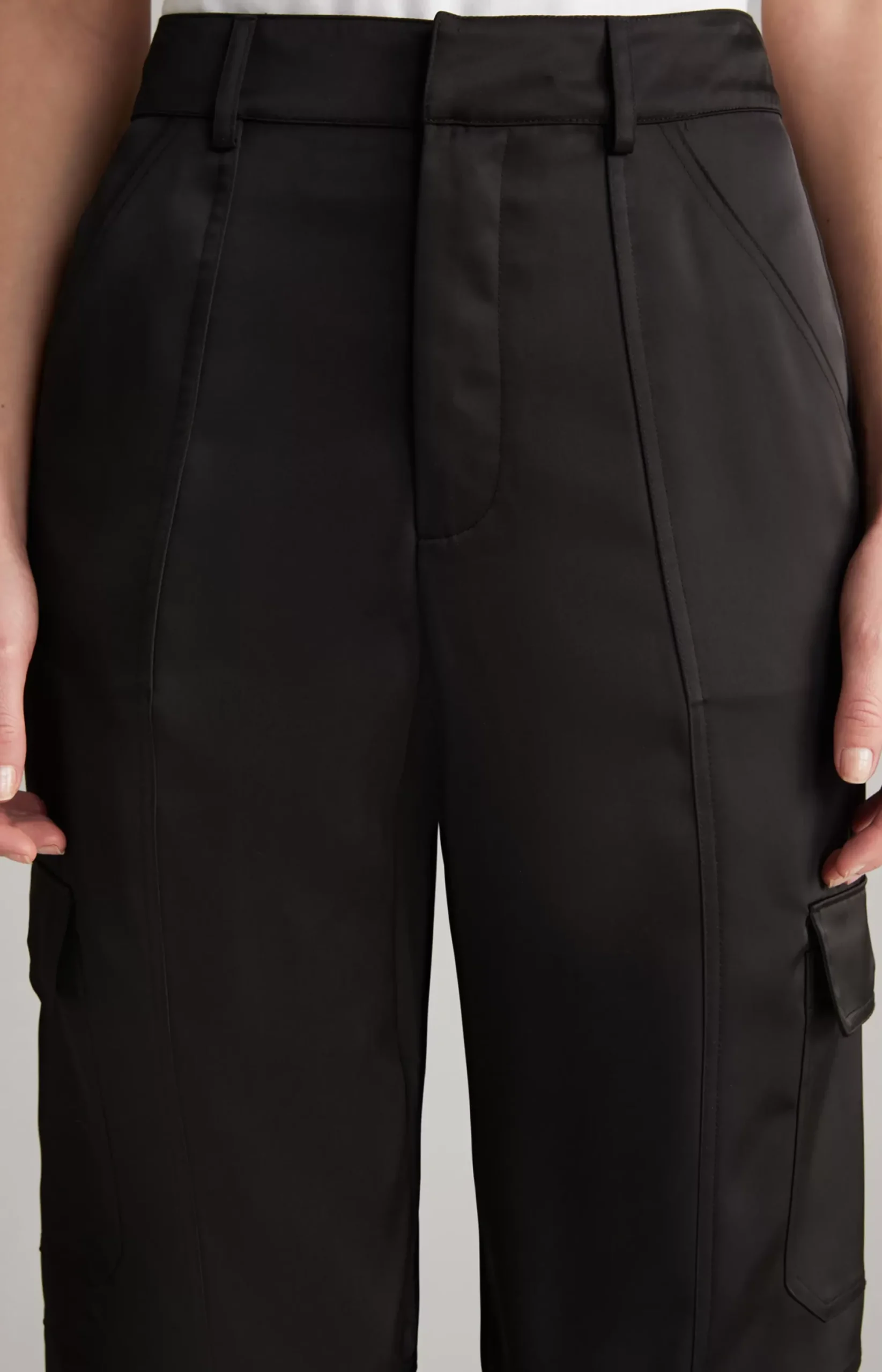 New JOOP! Satin Cargo Trousers in black
