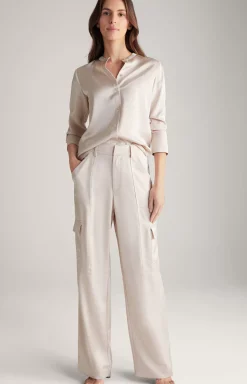 Best JOOP! Satin Cargo Trousers in Pale Pink beige